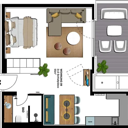 Appartement Seebruecke - 1-raum-appartement Mit Balkon S9 Heringsdorf (Usedom)